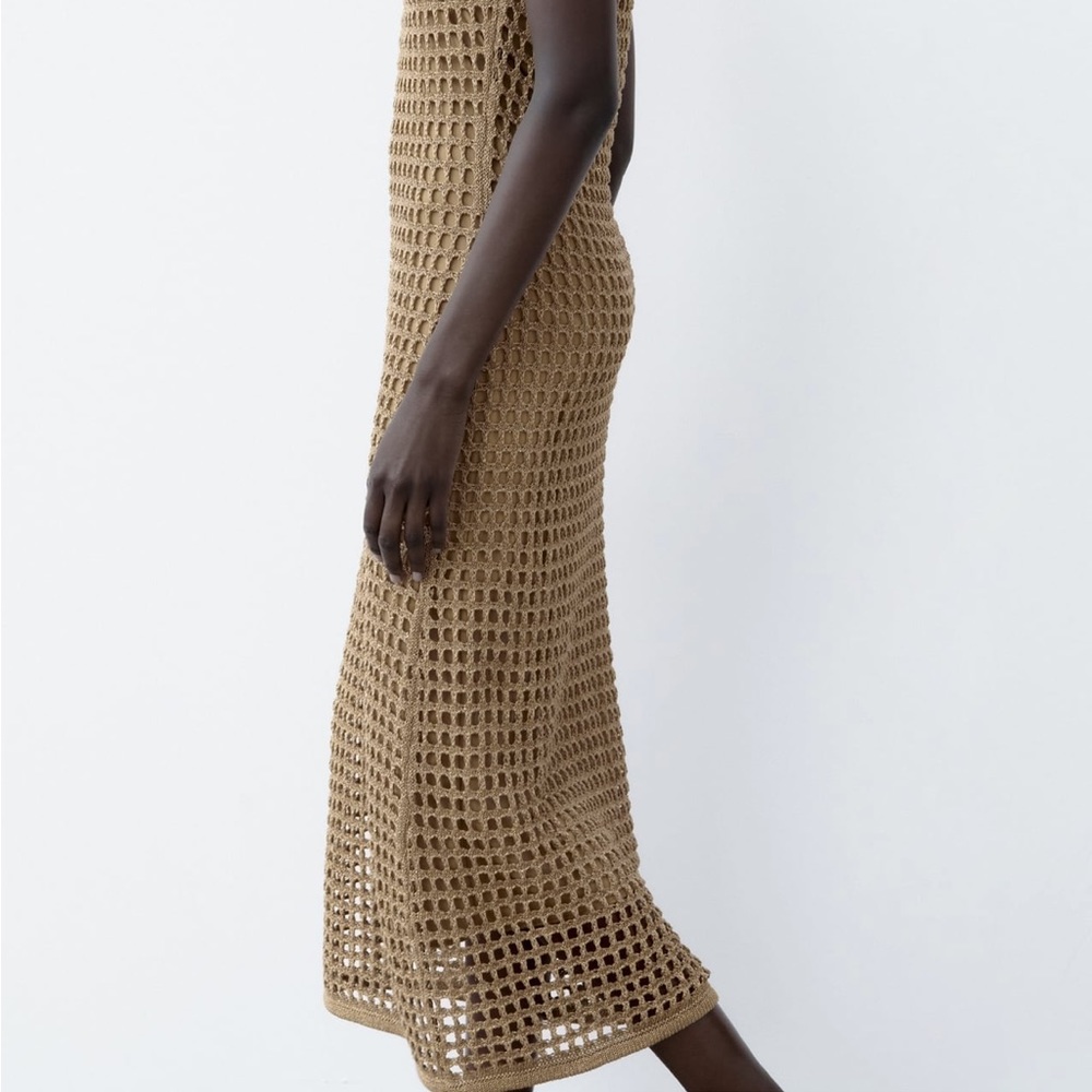 Zara metallic thread long knit jacket and dress set - Picture 4 of 6
